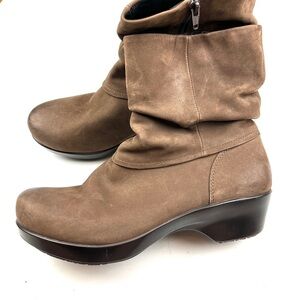 Abeo Pro System Slip Resistant Jenna Brown Leather Slouch Comfort Boot size 8.5